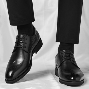 Zapatos Oxford Brock para Hombre, de Cuero Genuino, Punta Puntiaguda, Ligeros, para Vestir, para Todas las Temporadas, con Cordones, Estilo Sólido - Product Image 3