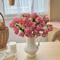 Bouquet de 24 tulipes artificielles réalistes en soie, pour la décoration florale de la maison, du salon et comme accessoires de photographie, fleurs artificielles en forme de tulipe