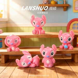 Figurine Lanshuo Pink Stitch en résine, forme animale, décoration d'intérieur, ornement de bureau - Product Image 2