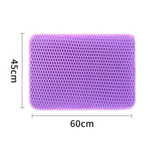 Anti-carry-out impermeable a prueba de salpicaduras a prueba de suciedad Filtro de doble capa lavable alfombra para mascotas tapa productos de limpieza EVA alfombra para arena para gatos - Product Image 4