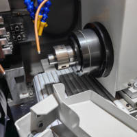 Máquina herramienta pequeña para implantes dentales HANSUN, torno CNC de tipo suizo de dos husillos con herramientas accionadas,