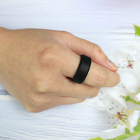 Bague en silicone écologique et douce pour la peau RMDS GJJ001 8MM à bords biseautés, unisexe, pour sports de plein air, personnalisable avec LOGO, idéale pour fêtes/cadeaux