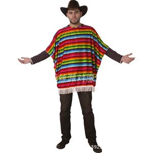 Poncho <span class=keywords><strong>mexicano</strong></span> barato de gran venta, disfraces de Carnaval para adultos - Product Image 2