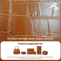 Offre Spéciale – Cuir PU Rétro Ciré Bicolore à Micro-Crevasses, Grand Panneau Effet Croco, pour Bagages, Sangles, Revêtements Souples et Canapés