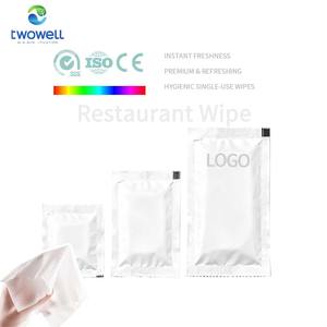 Özel logo ferahlatıcı dokunmamış ıslak mendiller doku ayrı ayrı paketlenmiş restoran el mendili - Product Image 1