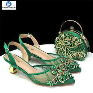 Sinya รองเท้าส้นสูงหินไนจีเรียปาร์ตี้อิตาเลี่ยนรองเท้าและกระเป๋าชุดรองเท้าเจ้าสาวผู้หญิงหนังแท้หนึ่งชุด PU แฟชั่น - Product Image 5