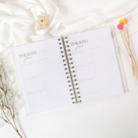 Agenda quotidien A5 personnalisé avec logo, reliure spirale, couverture rigide, carnet de notes, papier fantaisie, planificateur avec onglet de prière pour l'étude biblique