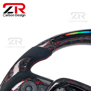 Accessoires intérieurs pour Toyota Corolla LE <span class=keywords><strong>XEI</strong></span> 2014-2026 Avalon Camry SE TRD RAV4 Volant personnalisé en fibre de carbone forgée avec LED - Product Image 2