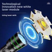 Lampe torche tactique LED rechargeable par USB en alliage d'aluminium haute durabilité, indice de protection IP44, longue portée, affichage numérique de la puissance, réglable