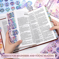 Onglets de Bible scintillants Papillon pour femmes, Onglets de Bible à grands caractères en feuille d'or, Fournitures pour l'étude biblique, Cadeaux chrétiens