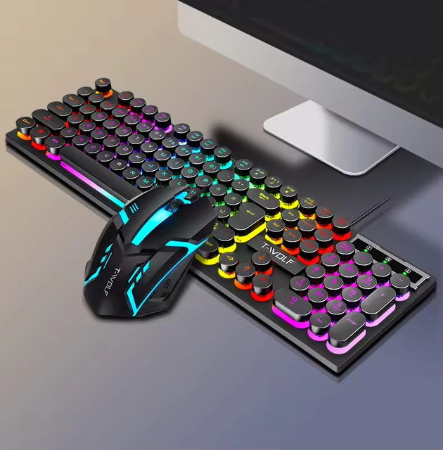 TF270 Wholesale RGB Gaming Keyboard and Mouse Combos Wired Office Laptop Game RGB PC Computer Wireless Mouse and Keyboard