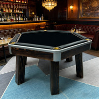 Table de poker ovale de style luxe moderne, pieds en bois massif, surface en feutre, 8 joueurs, table de Blackjack personnalisée, durable et écologique