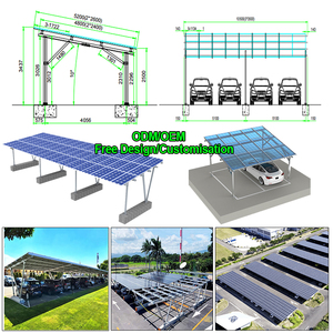 Structure de carport solaire résidentiel en alliage d'aluminium, étanche, pour montage de panneaux photovoltaïques, abri de voiture, résistant à la corrosion, abri de stationnement - Product Image 4