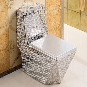 โถสุขภัณฑ์เซรามิกดีไซน์สวยงาม สีทอง แบบชิ้นเดียว - Product Image 5