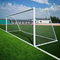 Poteau de but d'entraînement de football et de football pleine grandeur 2 en 1 avec barrière en filet Équipement de terrain de futsal de haute qualité pour la pratique du tir