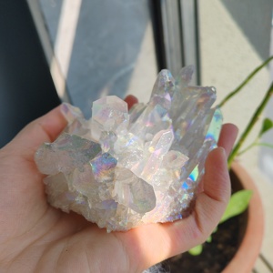 Meilleures ventes en gros d'usine : Cluster de quartz blanc Aura, magnifique pierre de guérison, décoration d'intérieur, cadeau, ornement - Product Image 4