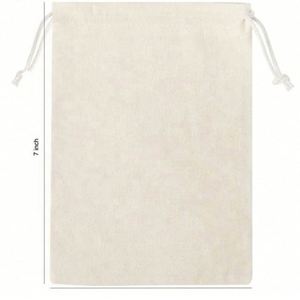 กระเป๋าผ้าแคนวาสออร์แกนิคพิมพ์โลโก้ตามสั่ง ถุงผ้ารูดปิดแบบใช้ซ้ำได้ สายรูดคู่ สำหรับใส่ของช้อปปิ้ง ของขวัญแทนใจ - Product Image 4