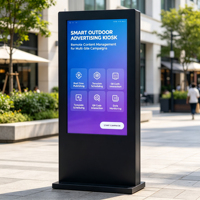 Layar LCD Digital Signage 75 Inci untuk Luar Ruangan, Kecerahan Tinggi 2000nit, Tahan Air IP65, Model Berdiri, untuk Iklan dan Poster