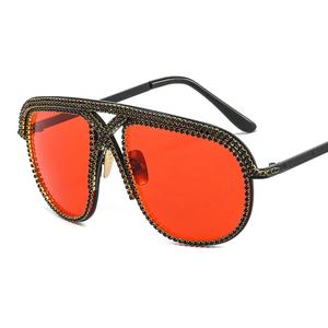 Lunettes de soleil surdimensionnées femmes 2025 mode haute qualité métal cadre luxe strass hommes lunettes de soleil lunettes - Product Image 5