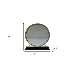 HMS 19 \ "specchio Freestanding contemporaneo con cornice rotonda in ottone materiale di alluminio per uso decorativo da parete - Product Image 6