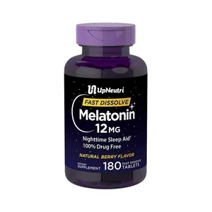 Hızlı uykuya ve uyku uzun Melatonin tabletleri 12mg vejetaryen, gdo olmayan, glutensiz 180 tablet OEM/ODM