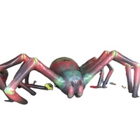 Énorme araignée gonflable géante noire pour décoration d'événements d'Halloween en extérieur, sur toit ou cour