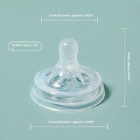 Tetina de Silicona para Alimentos Líquidos, Flujo Lento, Calibre Ancho 5.5cm, Tetinas para Bebés