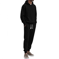 Ensemble de survêtement coupe-vent 2 pièces pour homme : sweat à capuche demi-zip et pantalon cargo multipoches avec logo – Idéal pour le sport et les loisirs