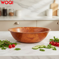 Bol à salade WOQI en bois d'acacia léger, style vintage minimaliste, écologique, fait main, de haute qualité