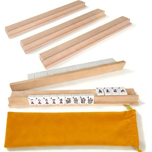 Support magnétique en bois pour Mahjong, support de poussoir, base de jeu portable, couleur naturelle 0326 - Product Image 1