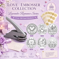 Embosseur en métal personnalisé en forme de cœur, logo personnalisé avec nom d'amour, tampon de sceau en papier de 42 mm, invitations de mariage, lettres d'amour, boîtes cadeaux