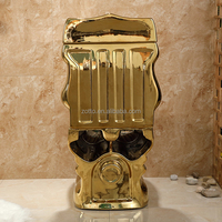 WC de luxe doré de qualité supérieure, production d'usine, à poser au sol, sanitaire, WC en deux pièces pour salle de bain