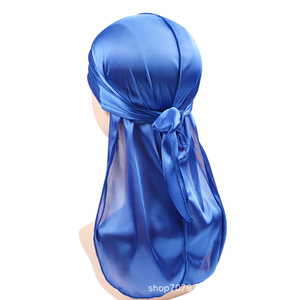 Chapeau tortue à bandage hip-hop à haute élasticité pour hommes Chapeau de pirate en soie Durag Cape longue queue en toile de polyester - Product Image 4