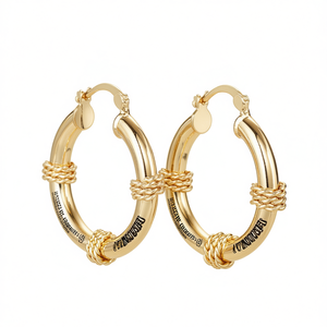 Orecchini a Cerchio Color Oro Lavanda Placcati in Lega di Zinco 18K Stile Classico Gioielli Unisex alla Moda - Product Image 1