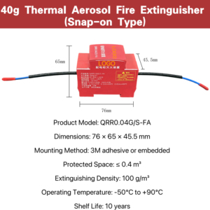 Extintor de Incêndio Automático de Aerossol de 20G, Adequado para Equipamentos de Trilho DIN com Alcance de Extinção de 0,2m³ - Product Image 6