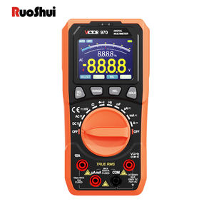 มัลติมิเตอร์ดิจิตอล VICTOR 970 True RMS, 5999 ค่าการวัด, หน้าจอสี 2.4 นิ้ว, แบตเตอรี่ลิเธียม, เครื่องทดสอบความจุไฟฟ้า CAT II 600V 60mF - Product Image 1