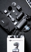 DJI Osmo Pocket 4 Creator Combo Caméra stabilisée 4K WiFi avec objectif grand angle 93° et trépied pour Vlog