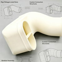 Condotti d'aria funzionali stampati in 3D, raccordi per tubi, componenti per il flusso e parti strutturali personalizzate per attrezzature industriali