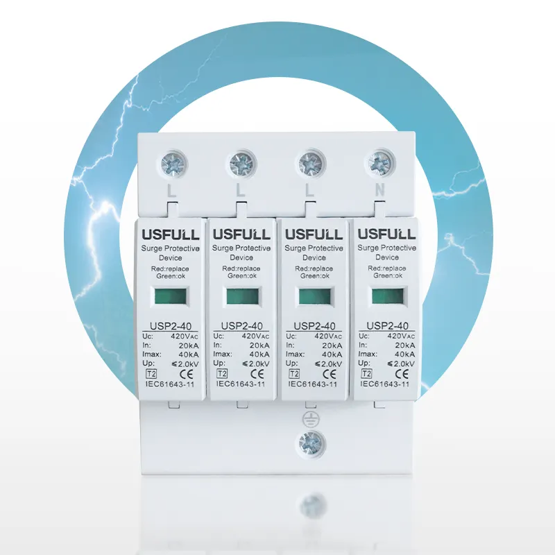 USFULL Supresor De Picos AC SPD 4P(3P N) dispositivo di protezione dalle sovratensioni elettriche 20kA 40kA 60kA 80kA 100kA