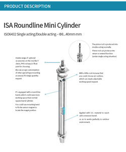 Cilindros Redondos Mini <span class=keywords><strong>ISA</strong></span> JXPC con Cuerpo de Acero Inoxidable, de Acción Simple/Doble, para Máquinas Industriales - Product Image 6