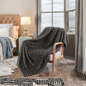 Di lusso elegante e pesante cravatta tinta unita cialda blu a doppia faccia Minky per adulti taglia <span class=keywords><strong>M</strong></span> coperte indossabili in stile moderno coreano - Product Image 3
