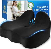 Coussin de siège en mousse à mémoire de forme ergonomique extra épais, amovible, lavable, personnalisable pour chaise de bureau, voiture, avion, voyage