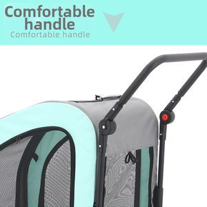 E-RIKE köpek kedi katlanır sepet kamp nefes örgü katlanabilir evcil vagon ile dönebilir tekerlekler - Product Image 5