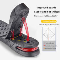 Semelles rehausseuses invisibles en PVC 4 couches pour chaussures, avec coussin d'air, absorption des chocs et respirabilité, pour une augmentation de la hauteur et un confort stable.