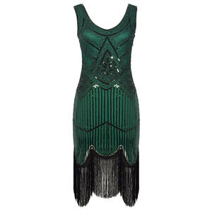 <span class=keywords><strong>Robe</strong></span> <span class=keywords><strong>de</strong></span> cocktail élégante à franges <span class=keywords><strong>de</strong></span> sequins, prête à être expédiée, en polyester, sequins géométriques, longueur genou, pour mariage, fête, club - Product Image 6