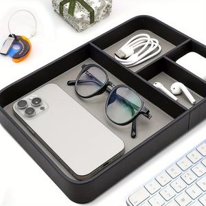 Modern Minimalist Leather Valet Tray Stylish Double-Tier Nightstand Organizer for <strong>Men</strong> <strong>Bedside</strong> Catchall for Keys for Kitchen Use - Product Image 5