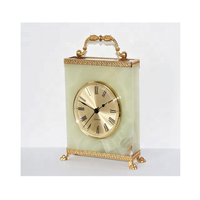 Horloge murale circulaire en onyx vert avec mouvement à quartz et sonnerie horaire, style antique, design européen, décoration de Noël disponible en différentes versions