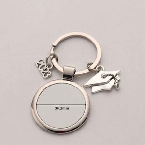 Wholesale Photo Sublimation <b>Keychain</b> Blank Personalization Custom DIY 2024 Class Graduate Gift Charm Metal Graduation Key Chain - Product Image 2