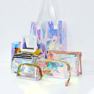 Wholesale Custom Logo Holographic PVC Beach <b>Bag</b> Waterproof <b>Transparent</b> Travel <b>Bag</b> with Trendy Color for Gifts and Shopping - Product Image 5