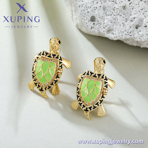 Xuping14k مطلية بالذهب التخصيص لطيف سيدة الحيوان السلحفاة المحيط الشاطئ السلاحف البحرية قلادة القرط قلادة مجموعة المجوهرات - Product Image 3